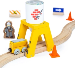 Bigjigs Rail cemento silosas – medinis priedas prie traukinukų trasos