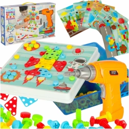 Kūrybinis konstruktorius su gręžtuvu lagaminėlyje, 261 detalė