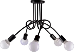 Modernus lubinis šviestuvas 5x E27 – juoda