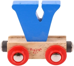 Medinis vagonėlis su raide V – BIGJIGS Rail