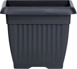 Kvadratinis vazonas Terra 24 cm, antracito spalvos