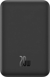 Magnetinė mini išorinė baterija (powerbank) BASEUS 5000 mAh su MagSafe, USB‑C 20 W, juoda