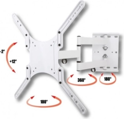 Adjustable White Wall Mount for LCD/LED 23 to 55 Inches