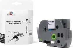 Tape for Brother label makers, black on white 24 mm x 8 m