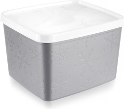 Gray plastic food storage box with lid 1.1 l