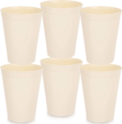 Kreminės plastikinės SANDY 300 ml taurės – 6 vnt. rinkinys