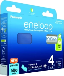 Eneloop AA 2000 mAh akumuliatoriai – 4 vnt. rinkinys su dėklu