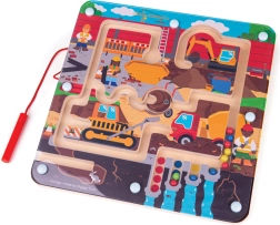 Magnetinis labirintas „Statybvietė“ Bigjigs Toys
