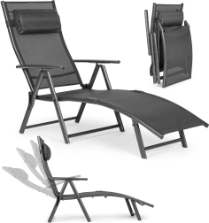 Sulankstoma sodo gultas su reguliuojamu atlošu, pilka, MultiGarden