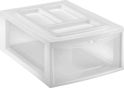 Plastikinis stelažas su stalčiumi HEIDRUN 38 × 27 × 14 cm, spalvų miksas