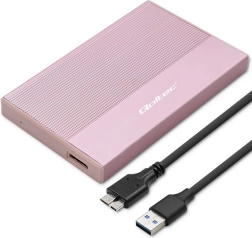 Aluminum 2.5" SATA Drive Enclosure with USB 3.0, 5 Gb/s, up to 2 TB – Pink