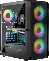 Logic Portos ARGB Midi USB 3.0 Black PC Case