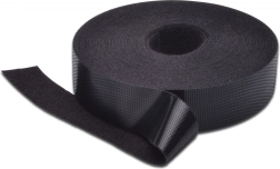 Savaime lipni sauso „Velcro“ tipo lipni juosta DIGITUS kabeliams, 20 mm, 10 m rulonas, juoda