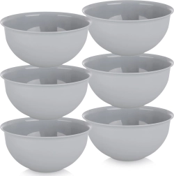 Plastikiniai dubenėliai Sandy 13 cm, 500 ml, pilki, 6 vnt. rinkinys