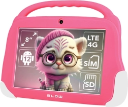 Vaikiškas planšetinis kompiuteris Blow KidsTAB 8 4G, 8" FHD, 4 GB/64 GB, rožinis