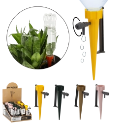 Plant irrigator with tap, mixed colors