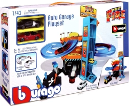 Bburago nusileidimo automobilių garažas su nusileidimo trasa ir liftu 1:43