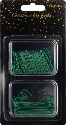 Green hooks for Christmas ornaments 3.5 and 6 cm, 150 pcs