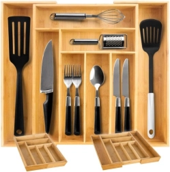 Bambukinis išplečiamas stalčiaus organizatorius RUHHY