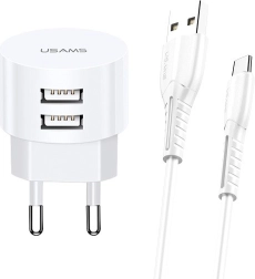 Įkroviklis USAMS T20 su 2xUSB ir microUSB