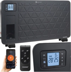 Kaminer Ziflo elektrinis konvektorinis šildytuvas 2300 W su Wi‑Fi ir nuotolinio valdymo pultu, juodas