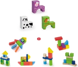 Wooden Farm Building Set – 50 Blocks in a Bucket
