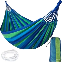 Sodo dvivietis kabamasis hamakas be skersinių, 240 × 150 cm, maksimali apkrova 150 kg