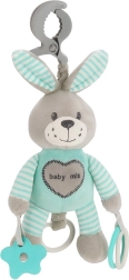 Pliušinis žaislas su vibracija BABY MIX mėtinis triušiukas
