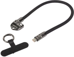 Lanberg USB-C kabelis su pakabuku ir kilpele 30 cm 240 W juodas