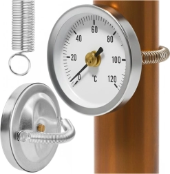 Ruhhy apvalus bimetalinis prispaudžiamas vamzdžio termometras 0–120 °C