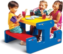 Vaikiškas pikniko stalas LITTLE TIKES Jr su suoleliais – mėlynas