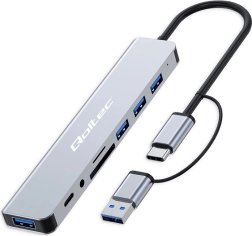 HUB adapter 8-in-1 USB-C/USB with SD/TF card support and Jack 3.5mm
