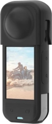 Silikoninis apsauginis dėklas su objektyvo dangteliu INSTA360 X5 kamerai, Puluz (juodas)