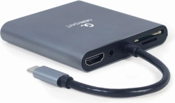 USB‑C hub 6-in-1 with HDMI, VGA, USB 3.0, card reader, audio and Power Delivery