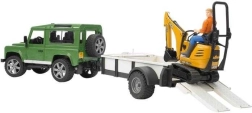 Žaidimų rinkinys Bruder visureigis SUV ir vikšrinis mini ekskavatorius JCB su priekaba