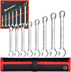 Set of ratcheting combination wrenches 8 pcs 8–22 mm with case