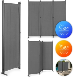 Sulankstomas trijų dalių paravanas sodui ir patalpoms 167x164 cm pilkas MultiGarden