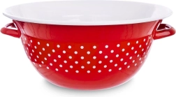 Emaliuotas virtuvinis dubuo raudonas su baltais taškeliais 26 cm, 2,5 l