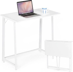Sulankstomas kompiuterio stalas 80 × 45 cm baltas modernhome