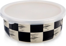 Emaliuotas dubenėlis su dangteliu „Šachmatinė“ 19 cm, 1,5 l