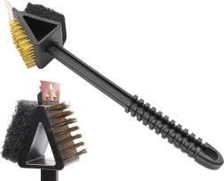 3 viename grilio grandiklis ir šepetys su ilga rankena