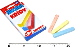 Spalvotos mokyklinės kreidos, 12 vnt.