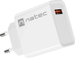 Tinklo įkroviklis NATEC Ribera 1× USB‑A 18 W baltas