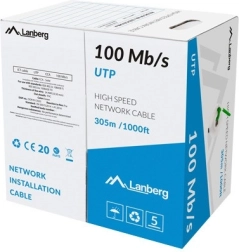 LAN kabelis UTP 100 Mb/s 305 m CCA žalias