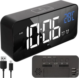 Skaitmeninis LED žadintuvas IZOXIS su balso aktyvavimu ir snaudimo funkcija