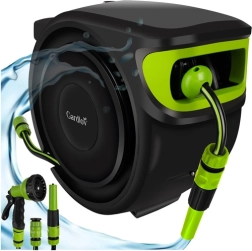 Automatinis 25 m sodo žarnos ritinėlis GARDLOV su sieniniu laikikliu ir 7 funkcijų pistoletu