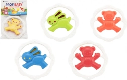 Vaikiškas barškutis ir kramtukas žiedas – meškiukas arba zuikutis