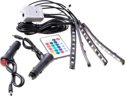 LED juostos automobilio salonui su nuotoliniu valdymu