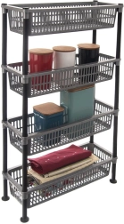 Narrow 4-tier bathroom shelf GREY 50 × 19.5 × 83 cm