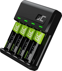 Įkroviklis GREEN CELL VitalCharger + 4× AA akumuliatoriai 2000 mAh Ni-MH